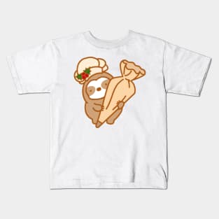 Cute Baker Sloth Kids T-Shirt